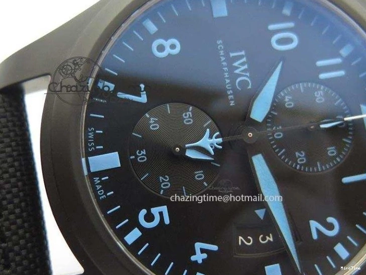 MIROTIME 0812 Pilot Chrono IW388003 Real Ceramic V6F 1:1 Best Edition On Black Nylon Strap A StreetReady 7284